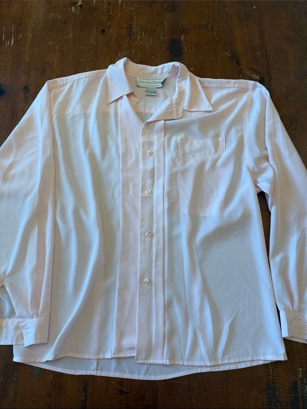 Michelle Stuart Light Pink Button-Down Blouse